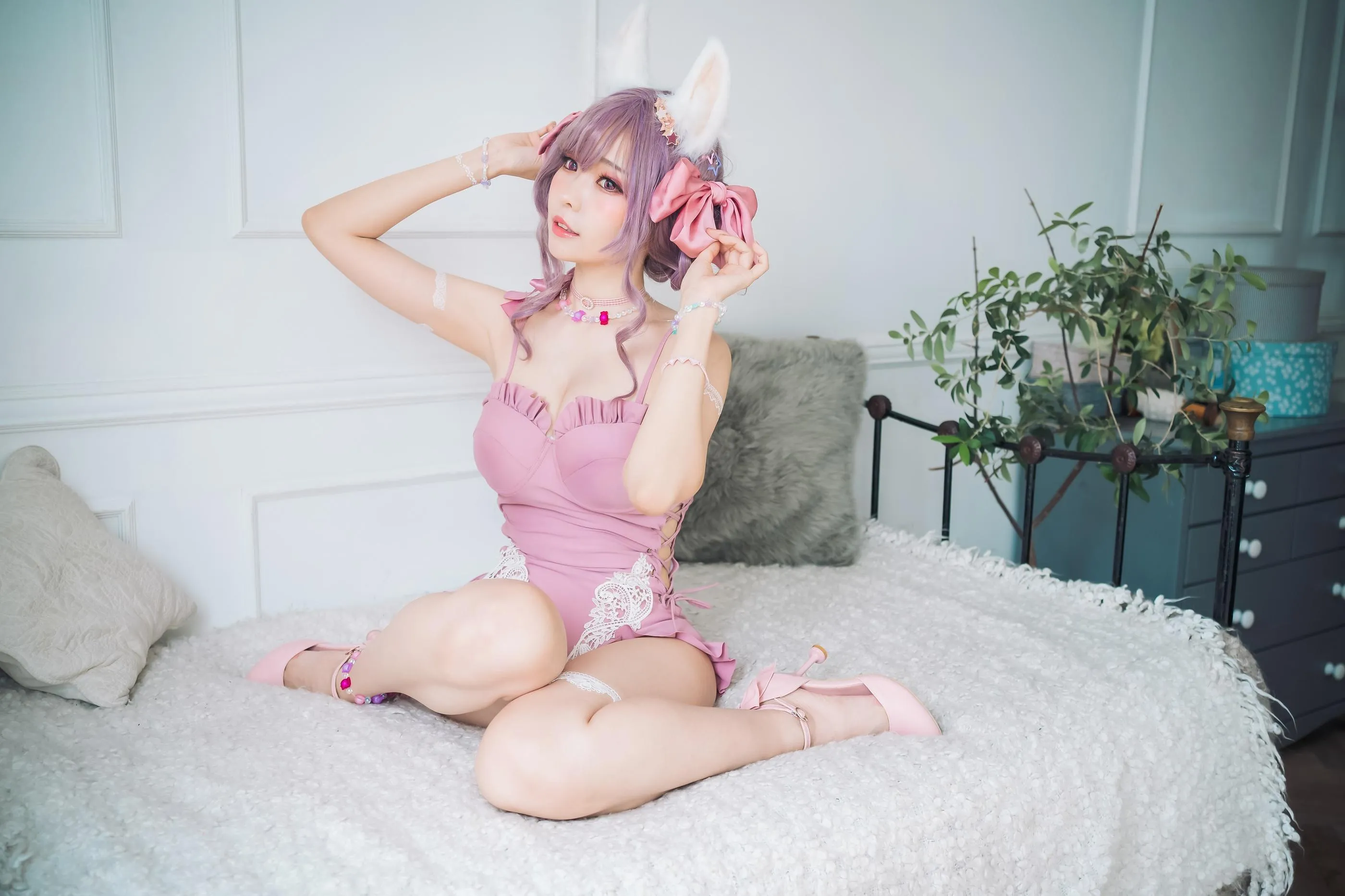 ElyEE子 – NO.82 Fluffy Summer – Original Swimsuit-粉色 [54P]插图2